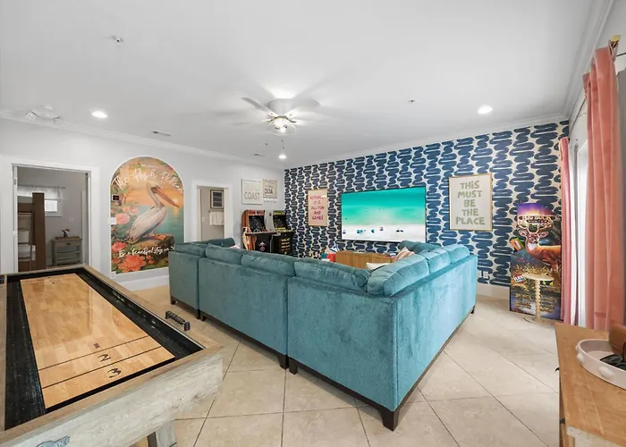 The Posh Pelican On 30A -- Blue Mountain Beach, Sleeps 16, Pool, Rooftop, Game Room, 5 Minute Walk To Beach
