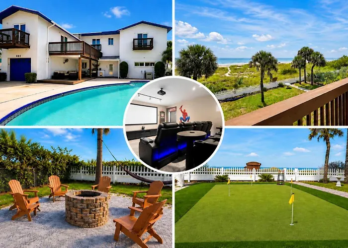 Direct Beachfront Villa With Private Mini-Golf, Fire & Spacex Launch Views